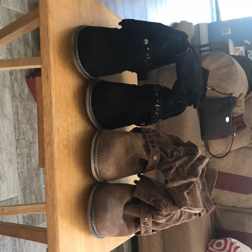 Brown and Black matching Ankle Boots